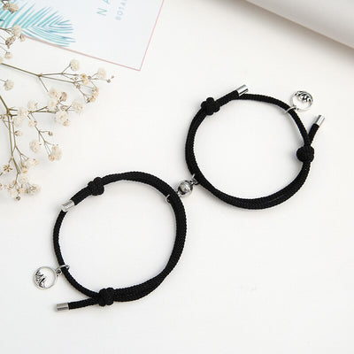 2pcs/Set Eternal Promise Magnetic Couple  Bracelet Adjustable For Lovers