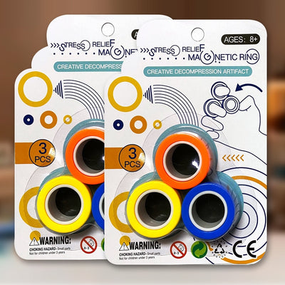 NEW 2020!!! 3Pc FinGears Magnetic Ring  Toy